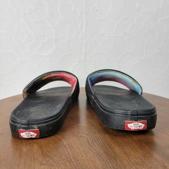 Vans Slides La Costa Sandals 11 Pride Black Logo Synthetic Nubuck Slip On - Picture 7 of 10